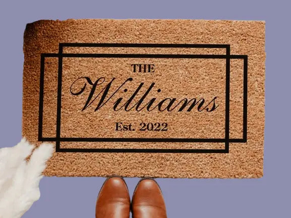 Personalized Welcome Doormat - Custom Family Name Entry Mat with Anti-Slip Backing | Housewarming & Wedding Gift