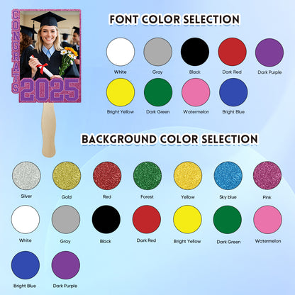 Personalized Graduation Handheld Photo Fan Graduation Party Gift for Class of 2025 Graduates